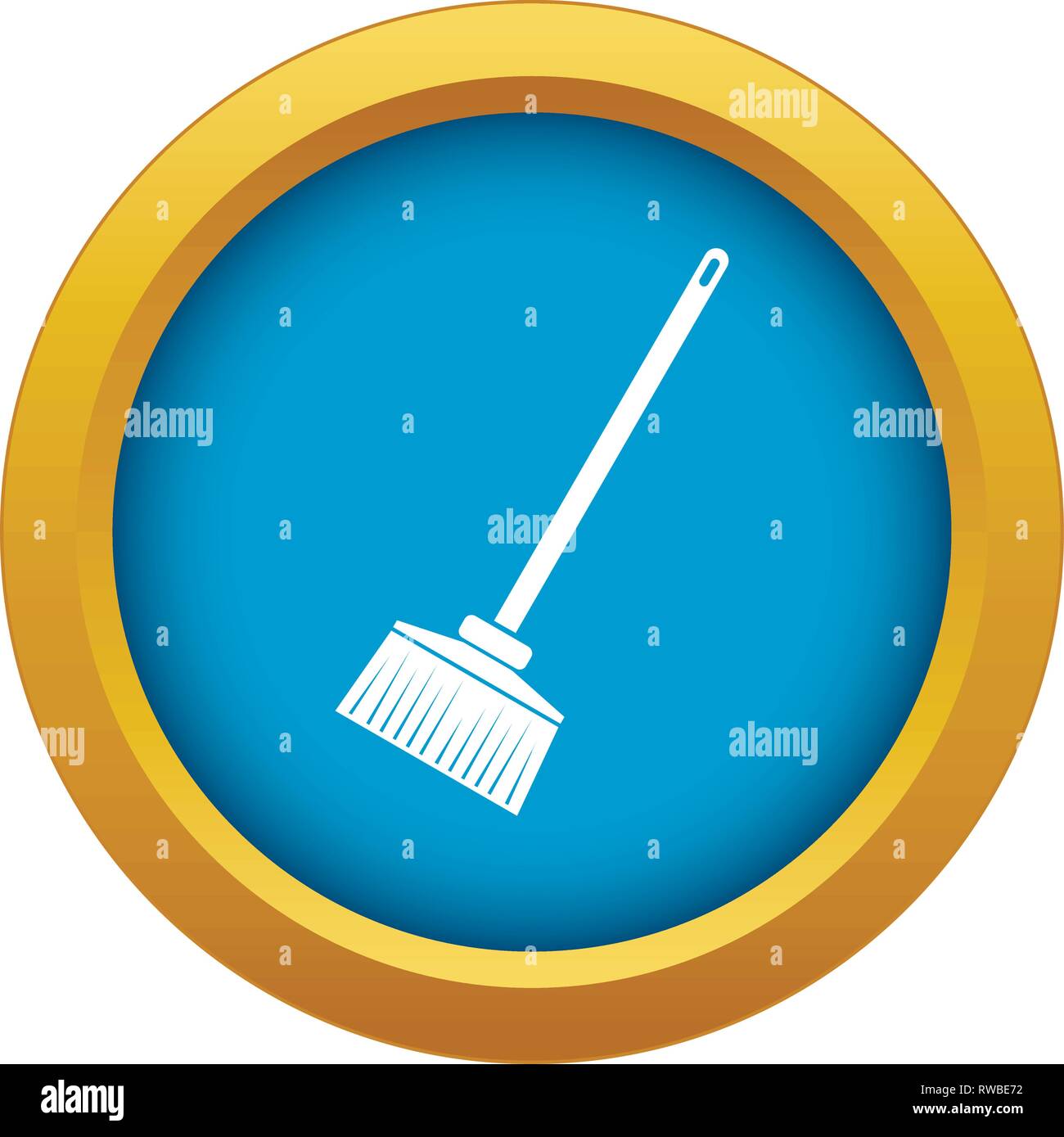 Broom icon blue vector isolated Stock Vector Image & Art - Alamy