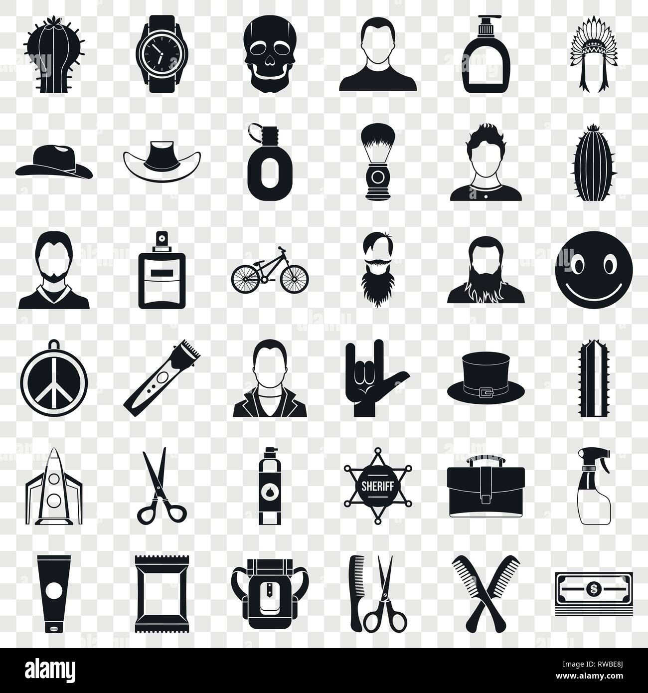 Cutting hair icons set, simple style Stock Vector Image & Art Alamy
