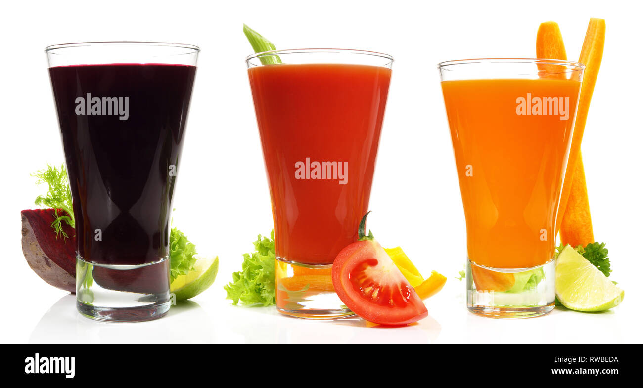 Vegetable Juice on white Background Panorama Stock Photo Alamy