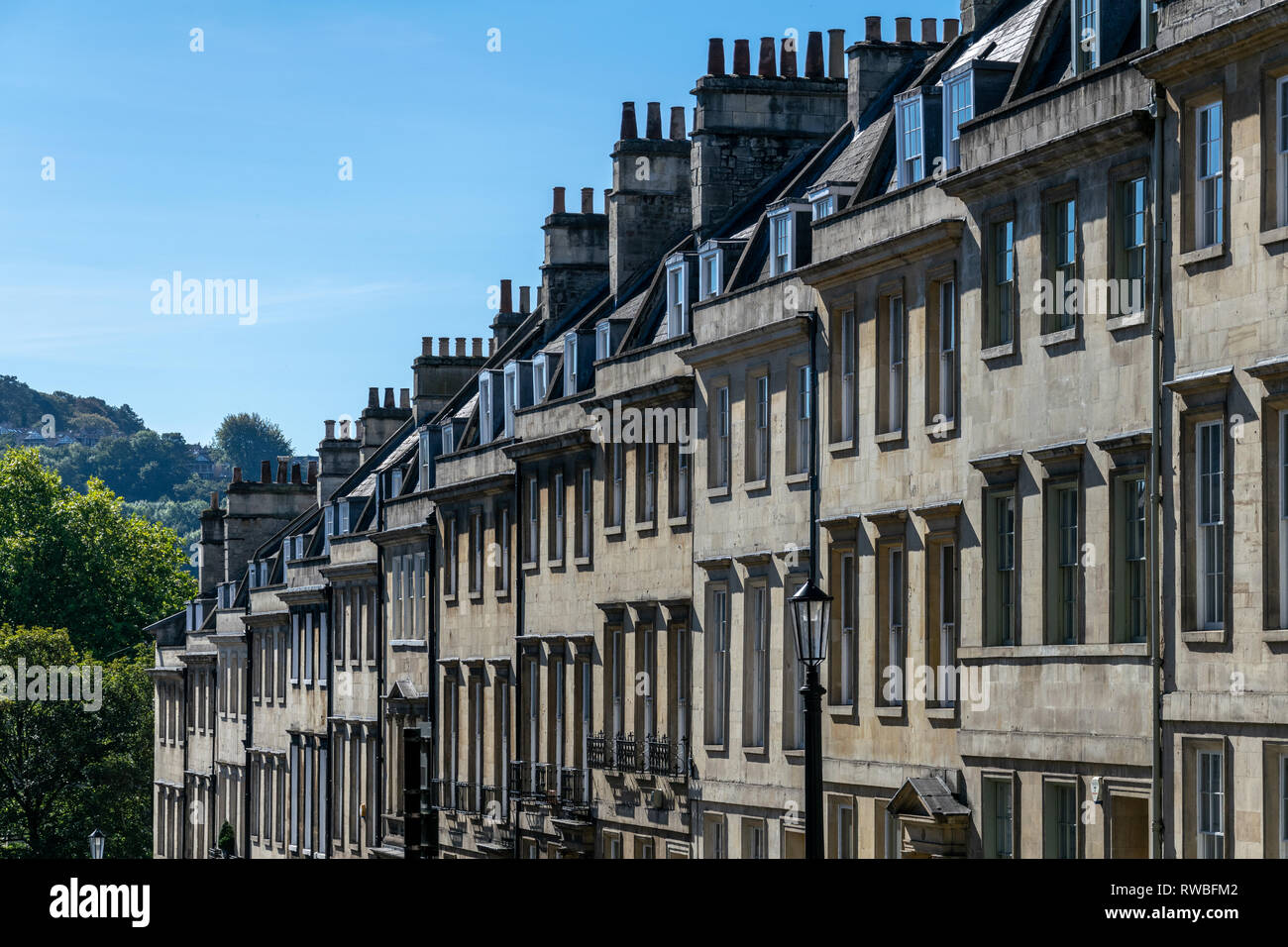View of the roofline along Milsom Street (south west side) Stock Photo