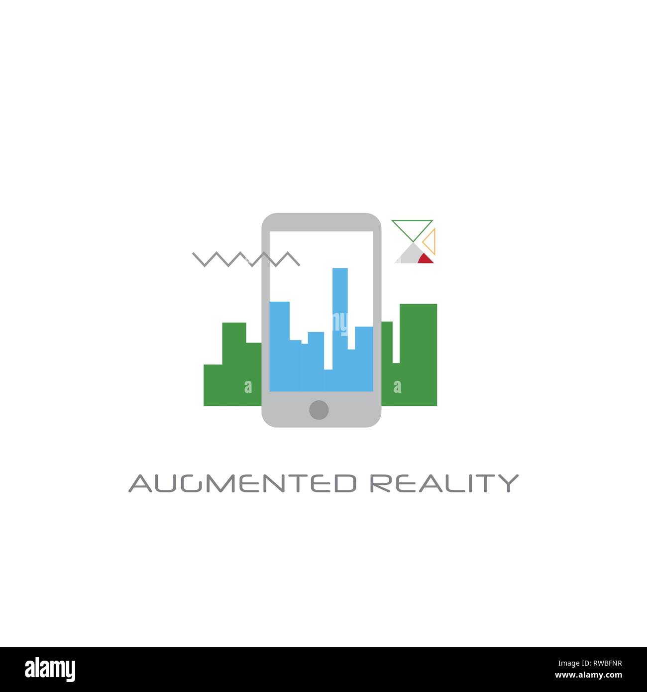 mobile application augmented reality visual technology concept ...