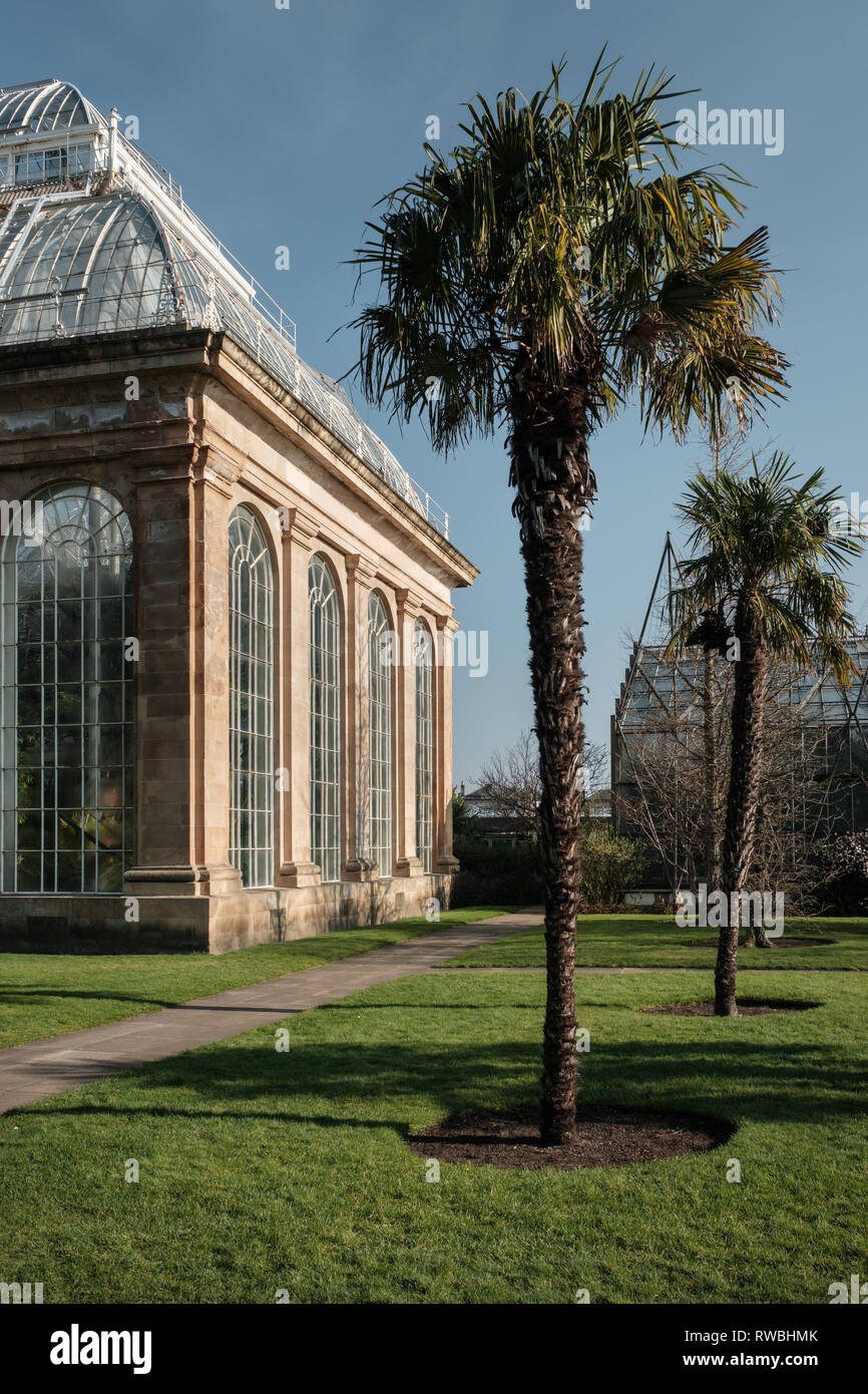 The exterior of the Glasshouse Experience building in the Royal Botanic