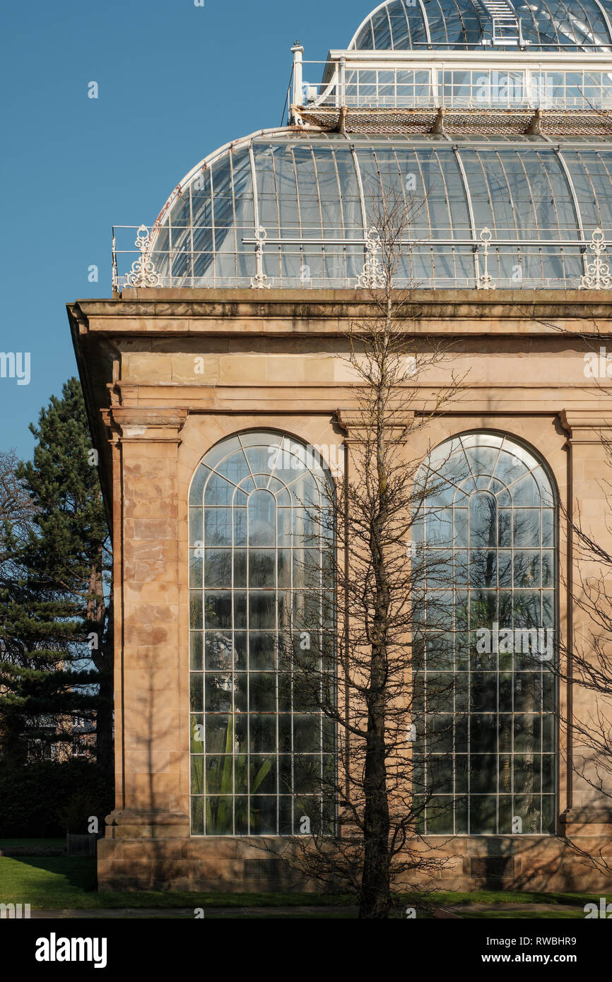 The exterior of the Glasshouse Experience building in the Royal Botanic