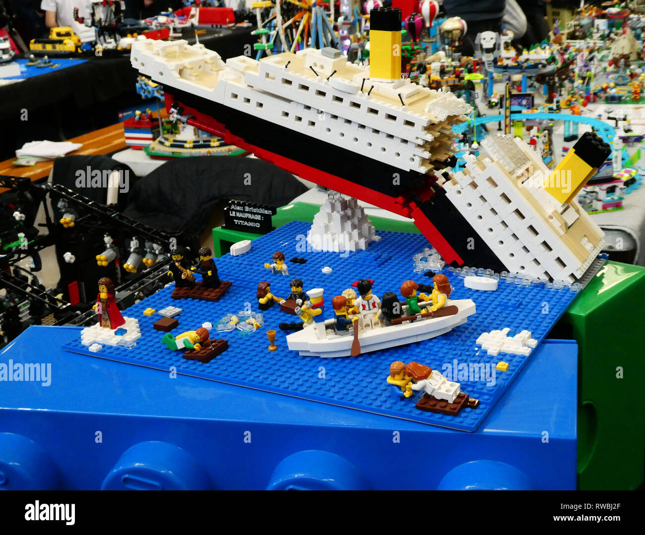 Lego exhibition, The sinking of the Titanic, Saint-Privat-des-Vieux, Gard,  Occitanie, Languedoc-Roussillon, France, Europe Stock Photo - Alamy