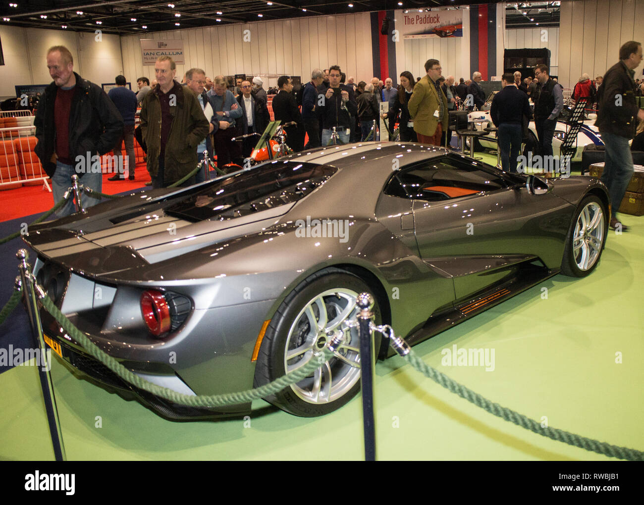 A Ford GT 2018 at the London Classic Car Show 2019 Stock Photo