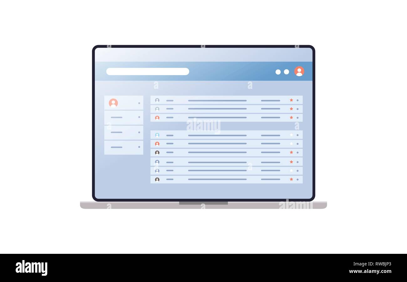 contact list of people social network concept laptop select contacts