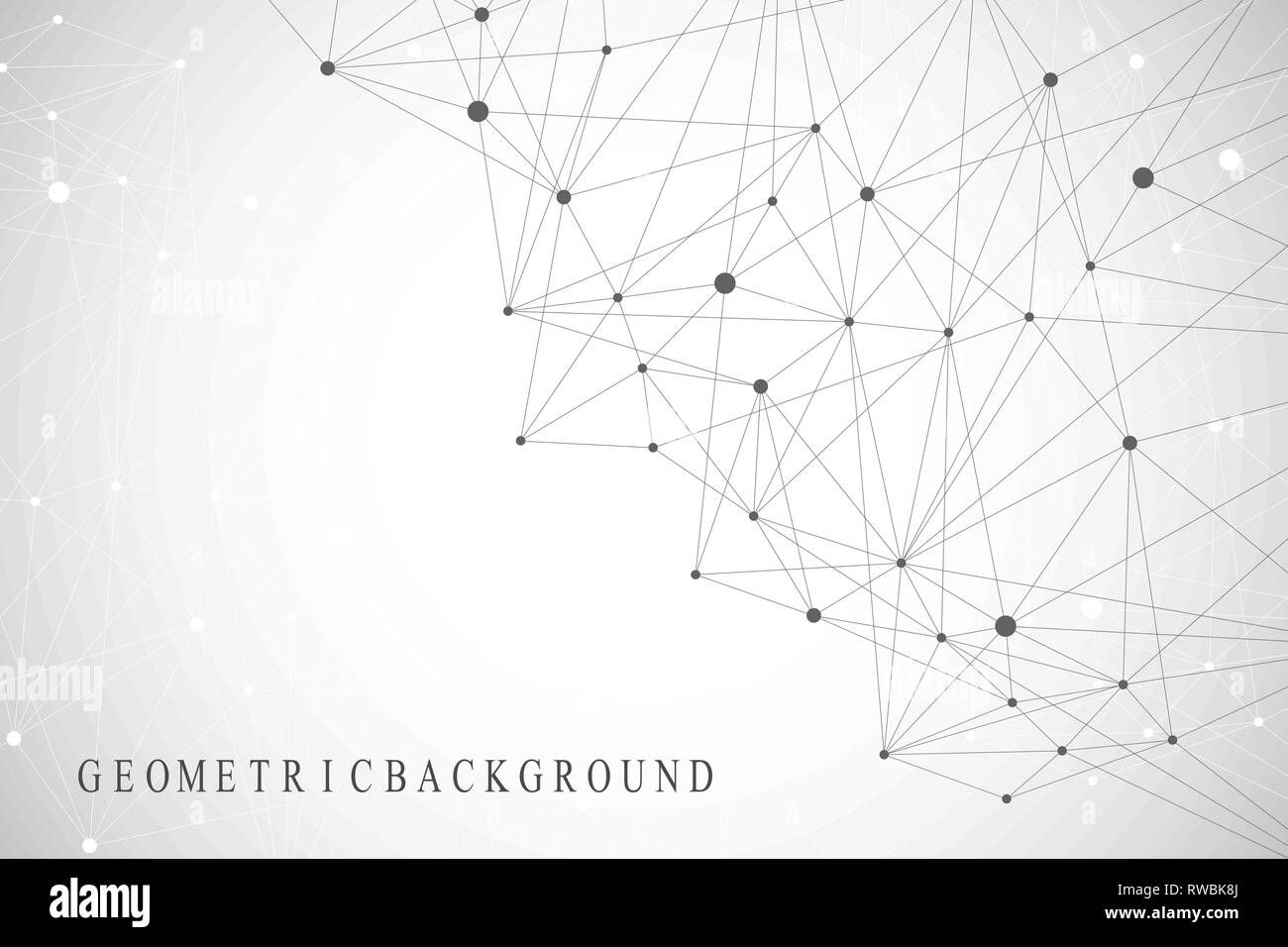 Technology abstract background with connected line and dots. Big data ...