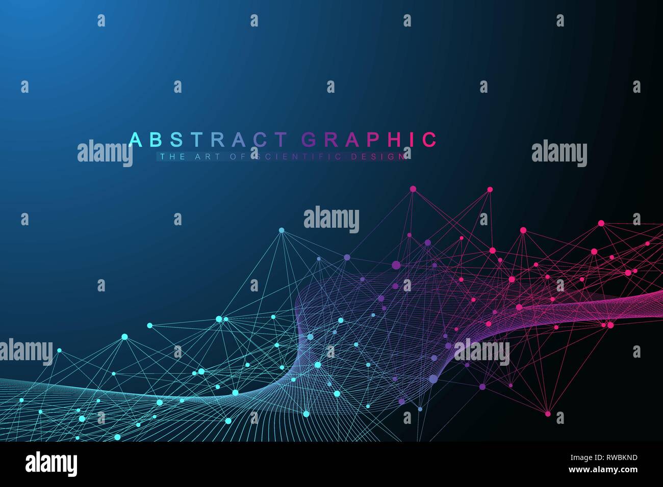 Technology abstract background with connected line and dots. Big data ...