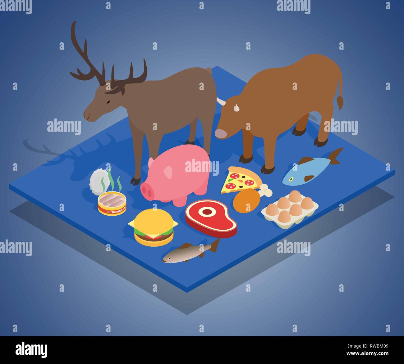 Meat Consumption Stock Vector Images Alamy