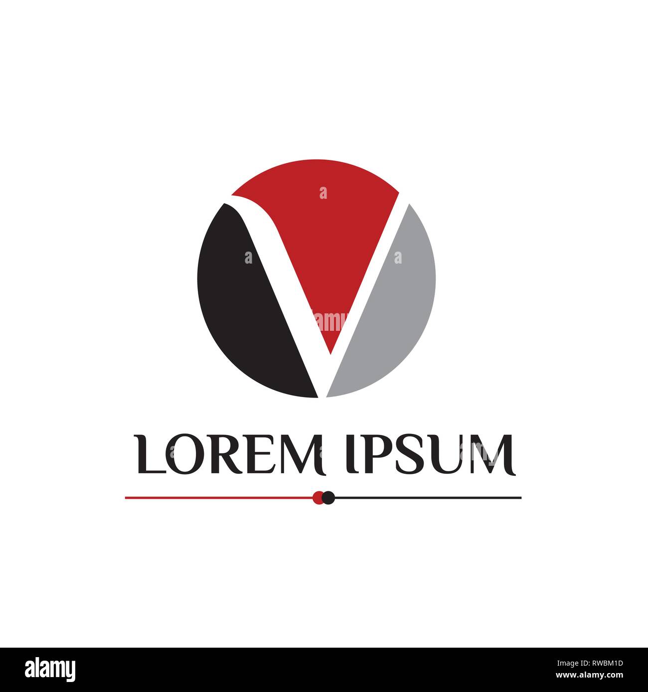 V letter black and red vector logo design Stock Vector Image & Art - Alamy