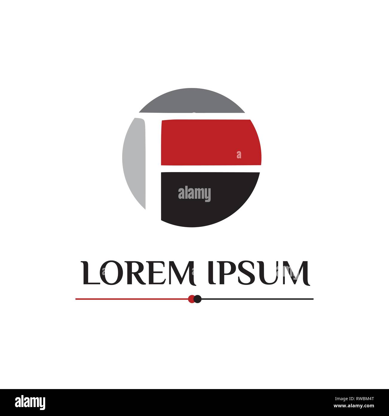 F letter black and red vector logo design Stock Vector Image & Art - Alamy