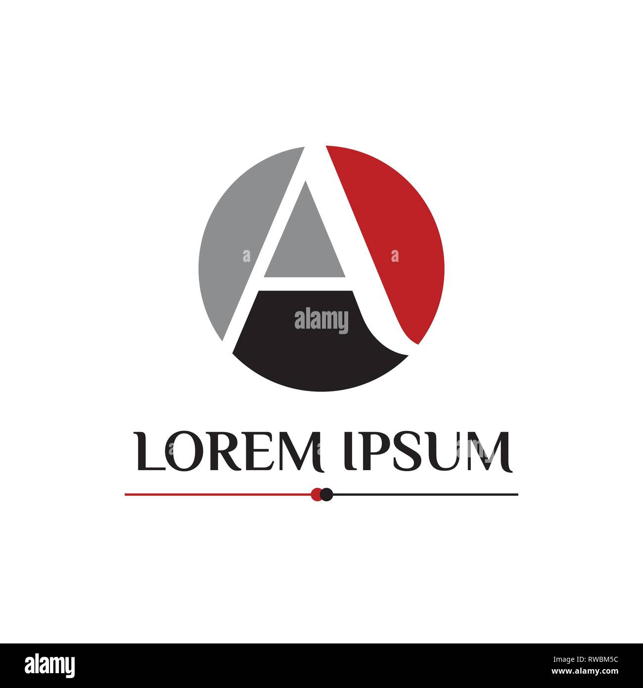 A letter black and red vector logo design Stock Vector Image & Art Alamy