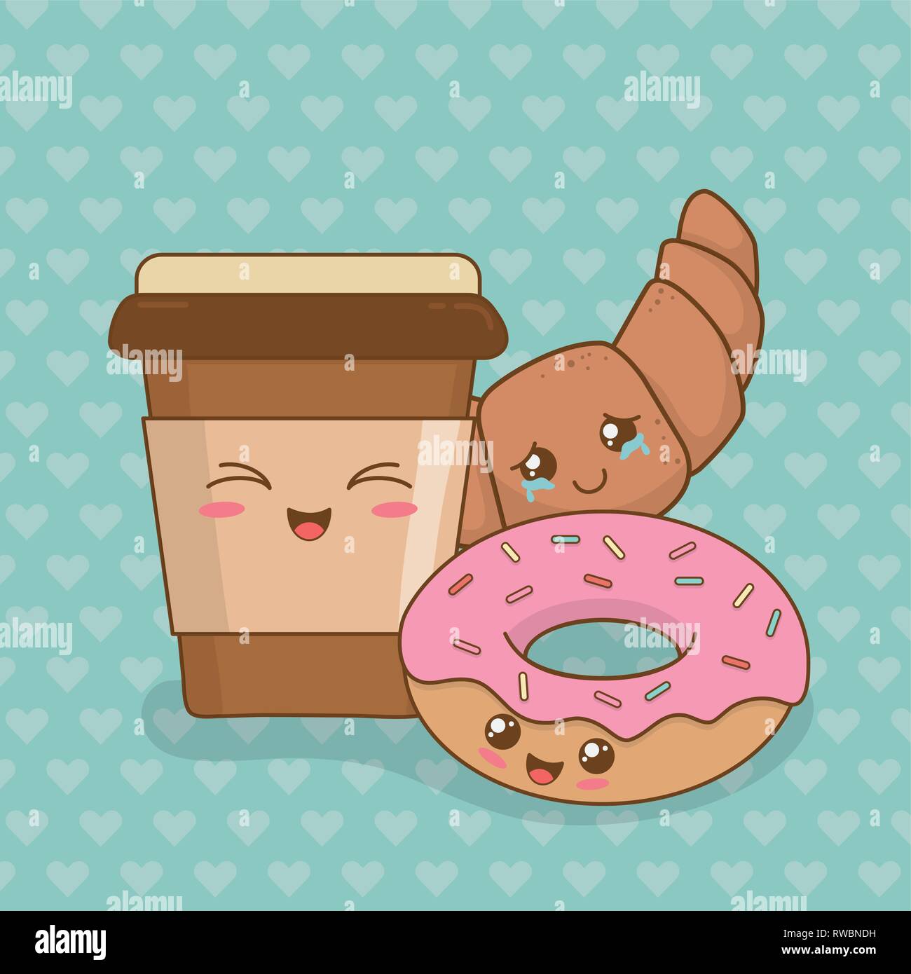 Coffee With Donuts Kawaii Characters Stock Vector Image Art Alamy Coffee With Donuts Kawaii Characters Stock Vector Image Art Alamy