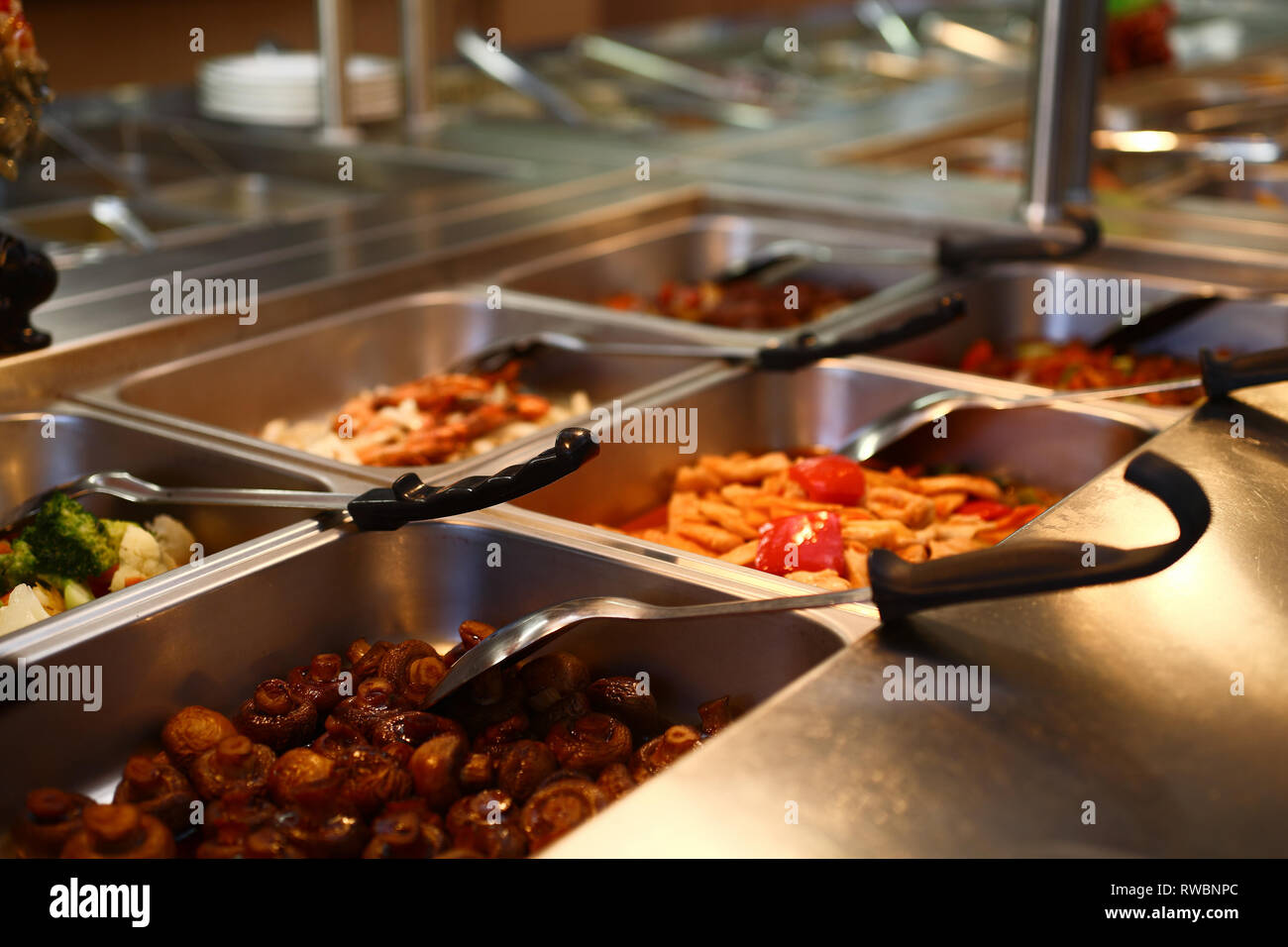 All you can eat -Buffet in a China Restaurant Stock Photo