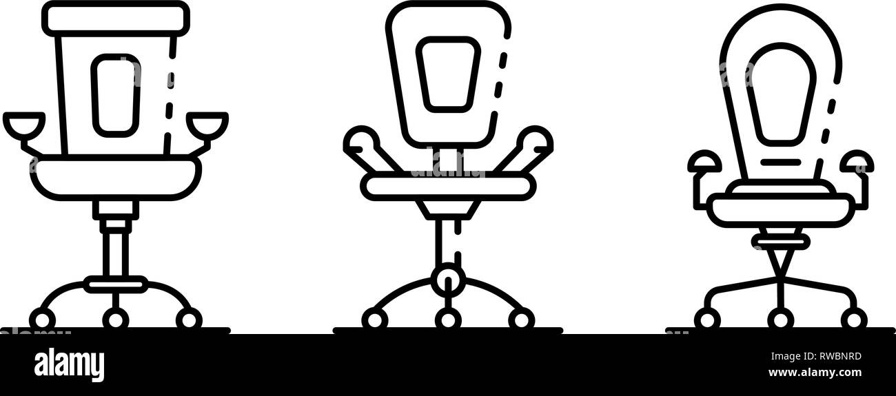 Desk chair icons set, outline style Stock Vector Image & Art - Alamy