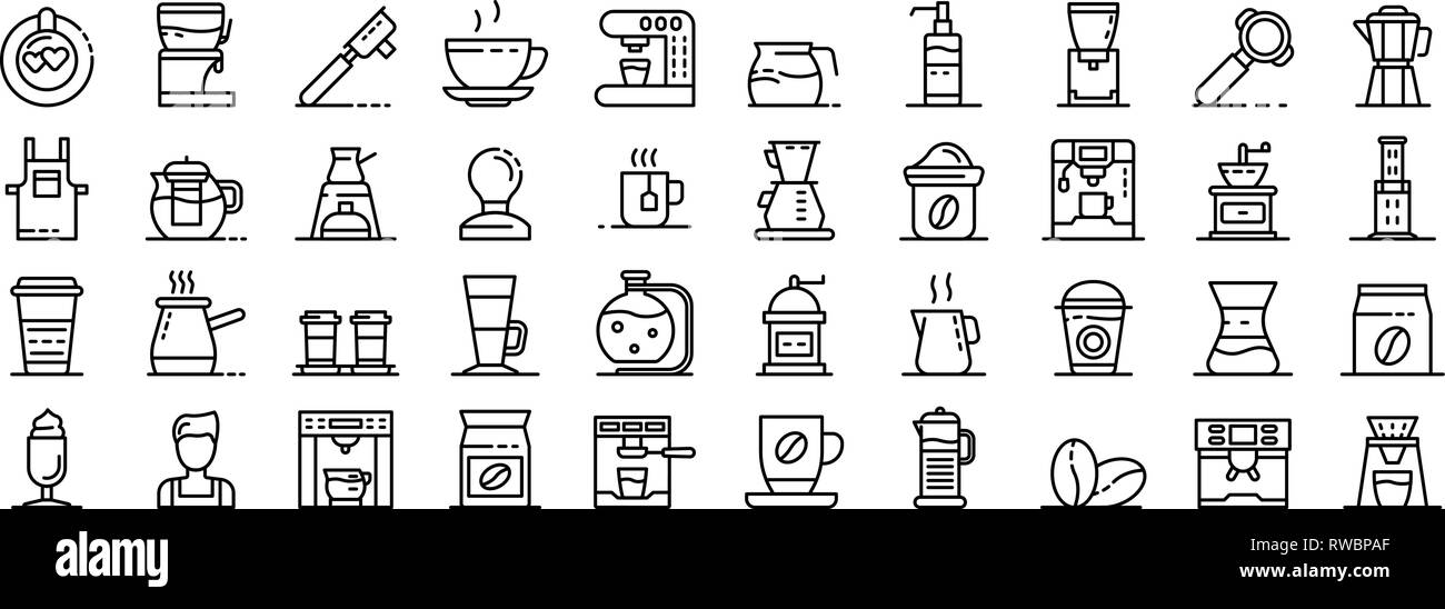 Barista icons set, outline style Stock Vector Image & Art - Alamy