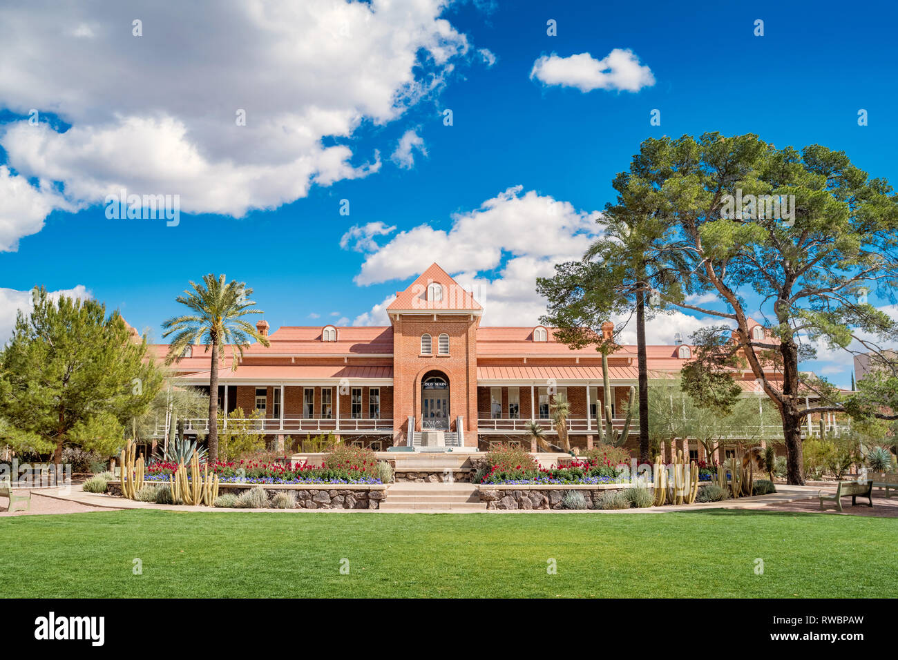 The Old Main building on the campus of the University of Arizona in Tucson, Arizona, USA Stock Photo