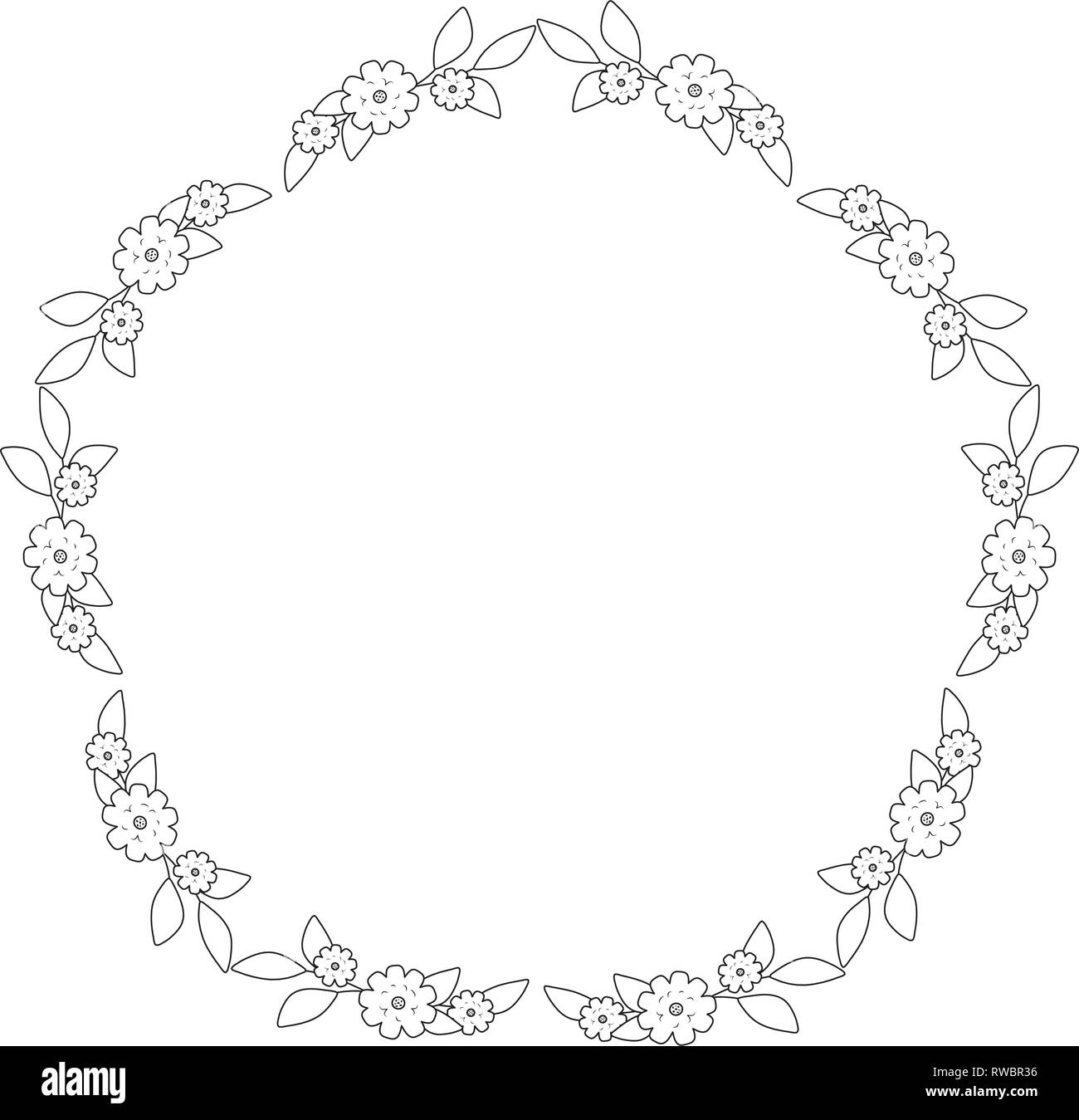 cute flowers wreath crown Stock Vector Image & Art - Alamy
