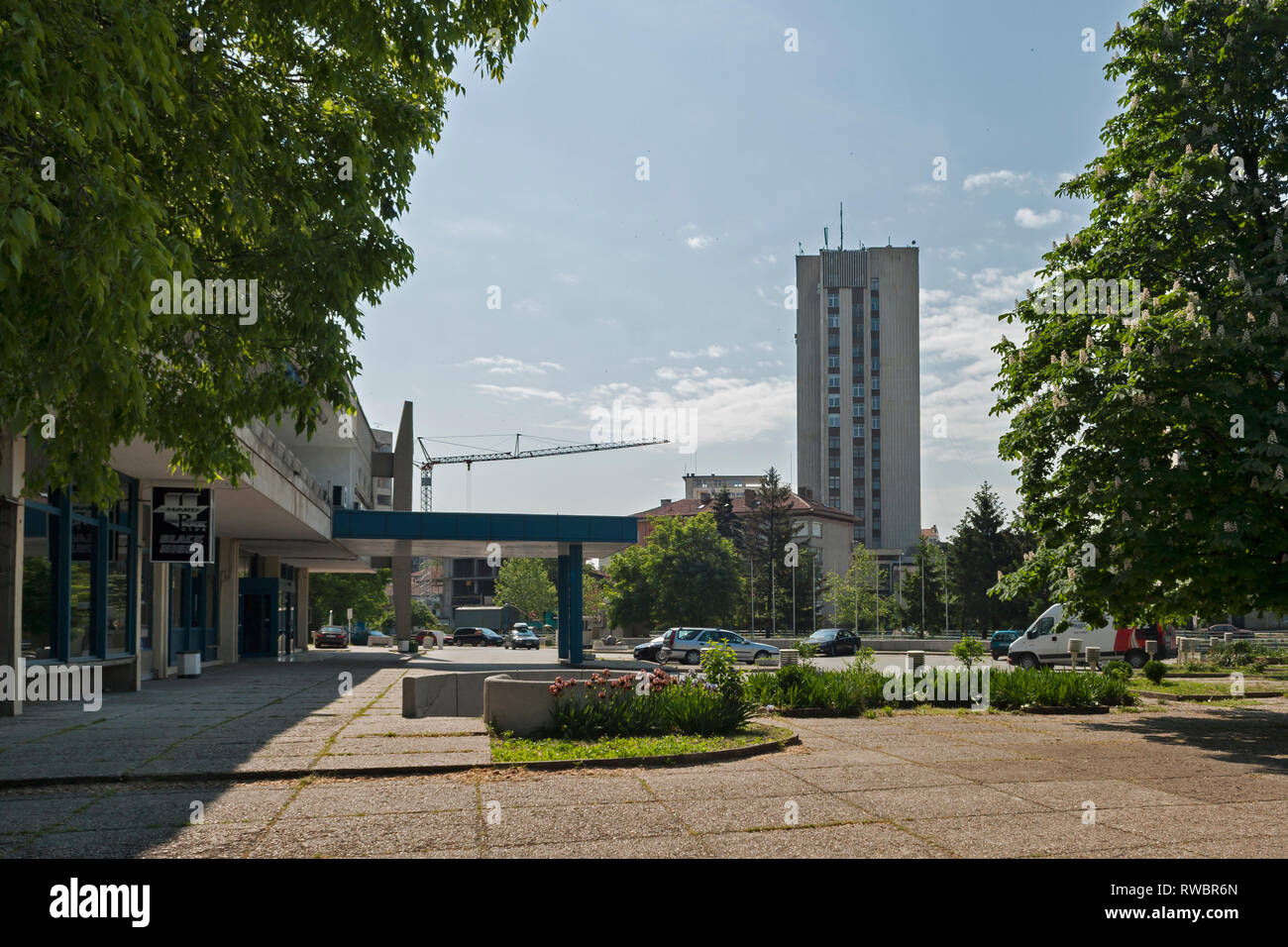 RUSE, BULGARIA - MAY 1, 2008: Building and street at the center of city of Ruse, Bulgaria Stock Photo