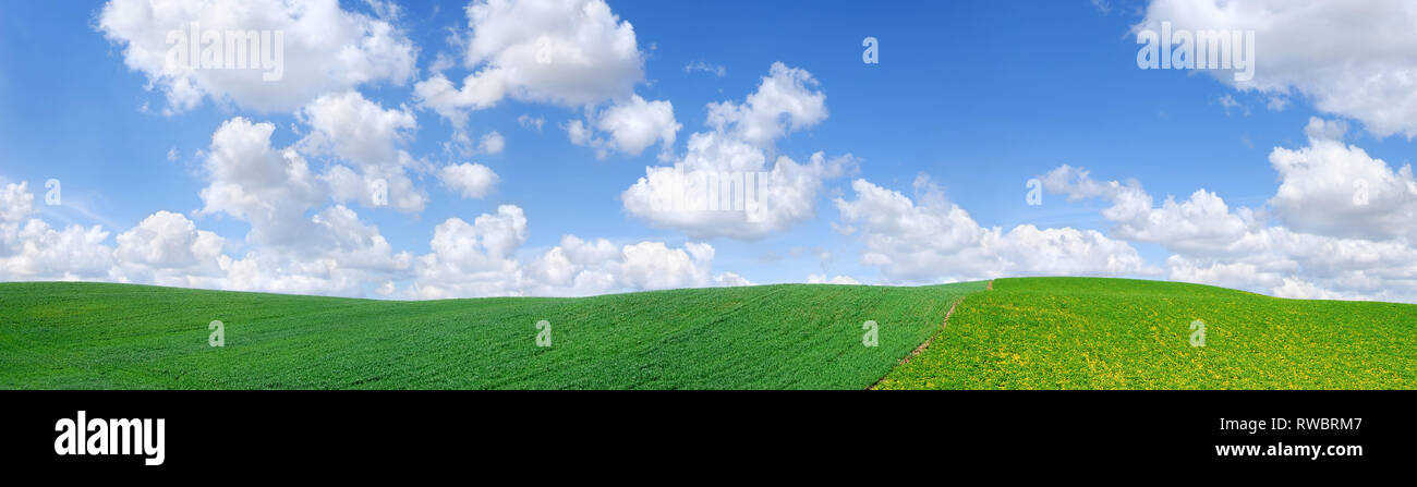 Green rolling hills blue sky hi-res stock photography and images - Alamy