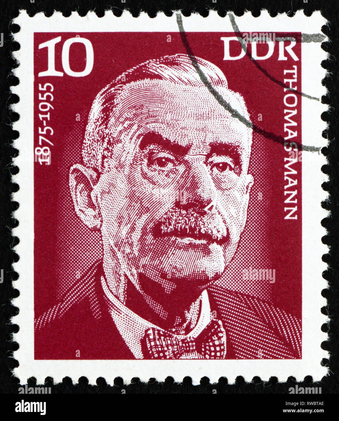 GDR - CIRCA 1975: a stamp printed in GDR shows Thomas Mann, Writer, Novelist, Essayist, circa 1975 Stock Photo