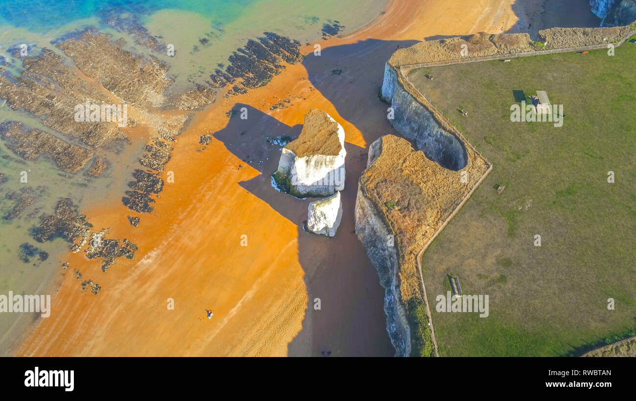 Aerial view over Botany Bay in Kent Stock Photo - Alamy