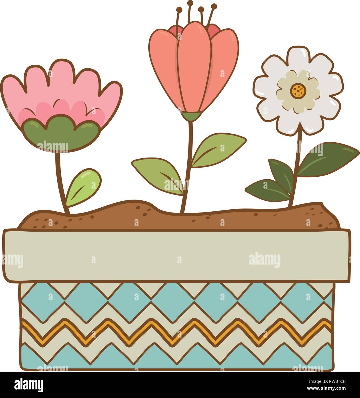 Cute Flowers And Leafs In Pot Garden Stock Vector Image Art Alamy Cute Flowers And Leafs In Pot Garden Stock Vector Image Art Alamy
