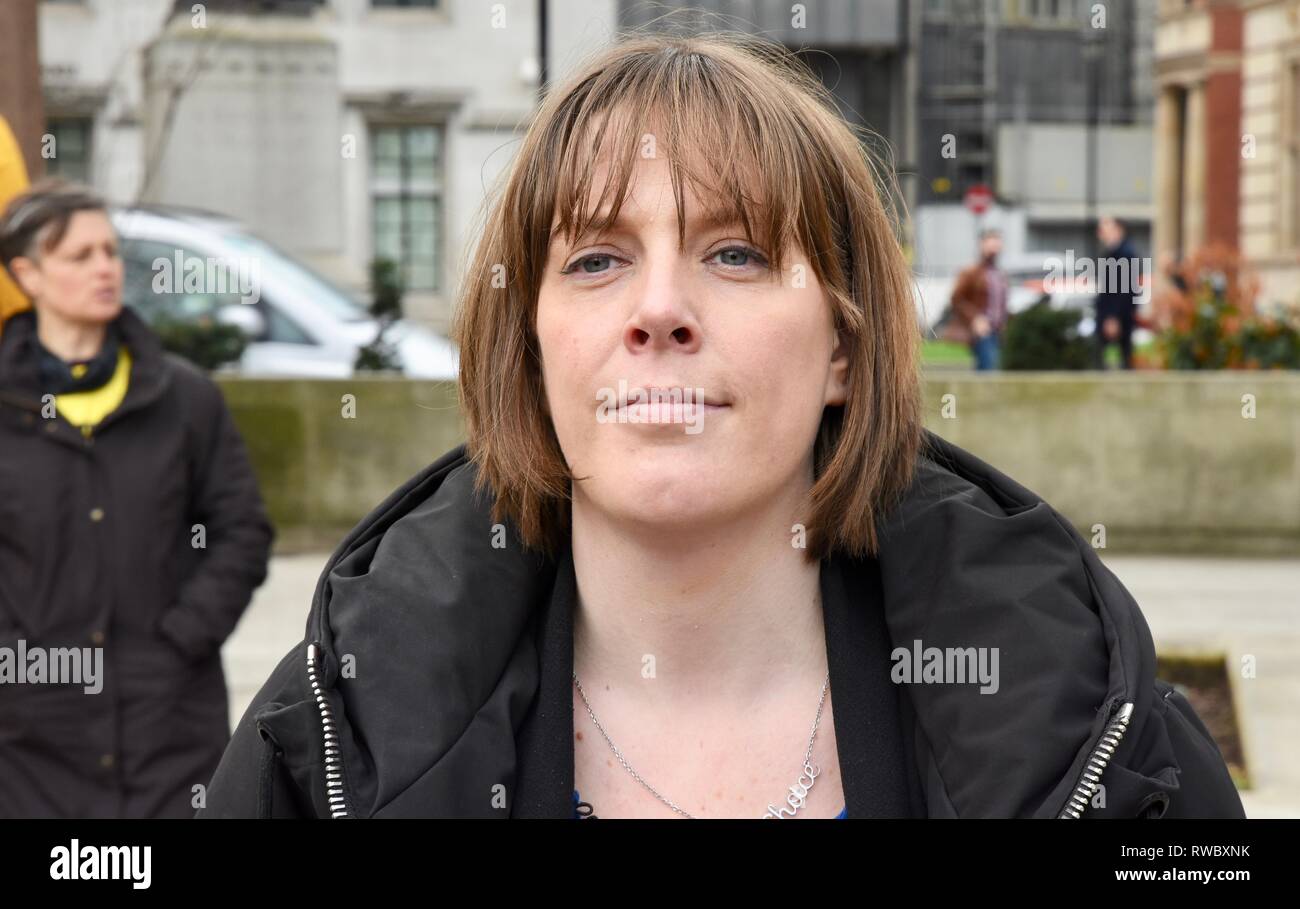 Parliament Square, London, UK. 5th Mar 2019. Jess Phillips MP. Harassment in the workplace day of action. Parliament Square, London. UK  Credit: michael melia/Alamy Live News Stock Photo