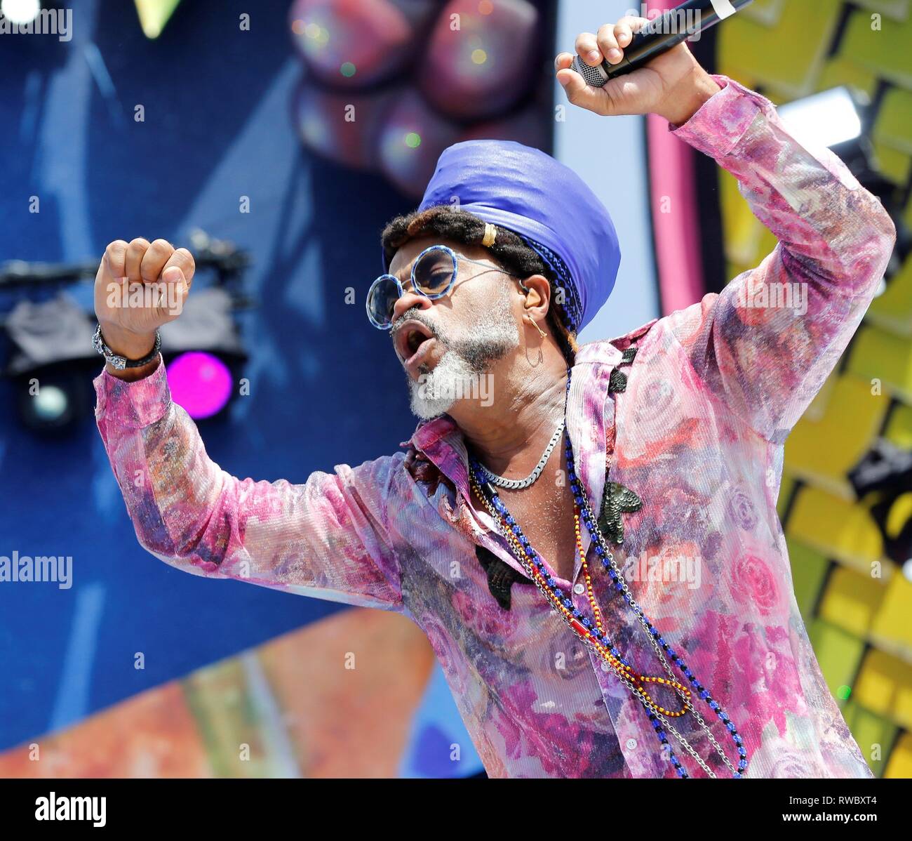 Brazilian Musician And Singer Carlinhos Brown Performs During A Concert At Las Palmas 2019 Carnival In Las Palmas De Gran Canaria Canary Islands Spain 05 March 2019 Efe Elvira Urquijo A Stock Photo Alamy