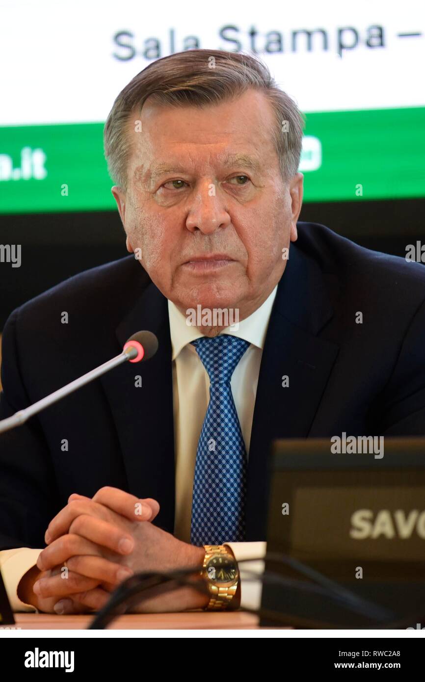 Milan, Italy. 05th Mar, 2019. Milan, Viktor Alekseevic Zubkov. President of "Gazprom", the main Russian oil company Credit: Independent Photo Agency/Alamy Live News Stock Photo