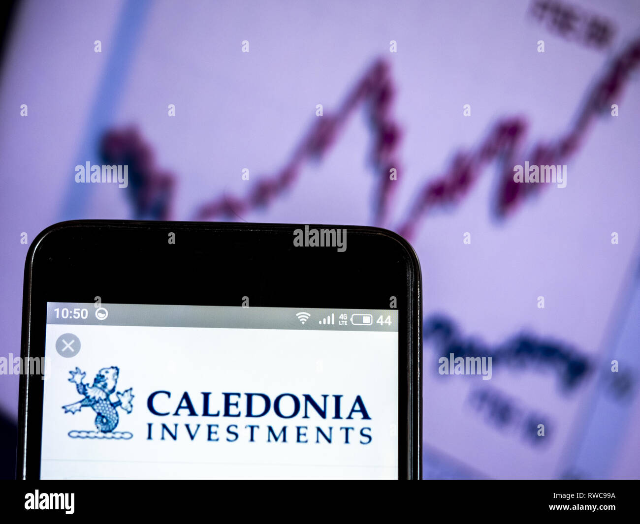 Ukraine. 6th Mar, 2019. Caledonia Investments plc company logo seen