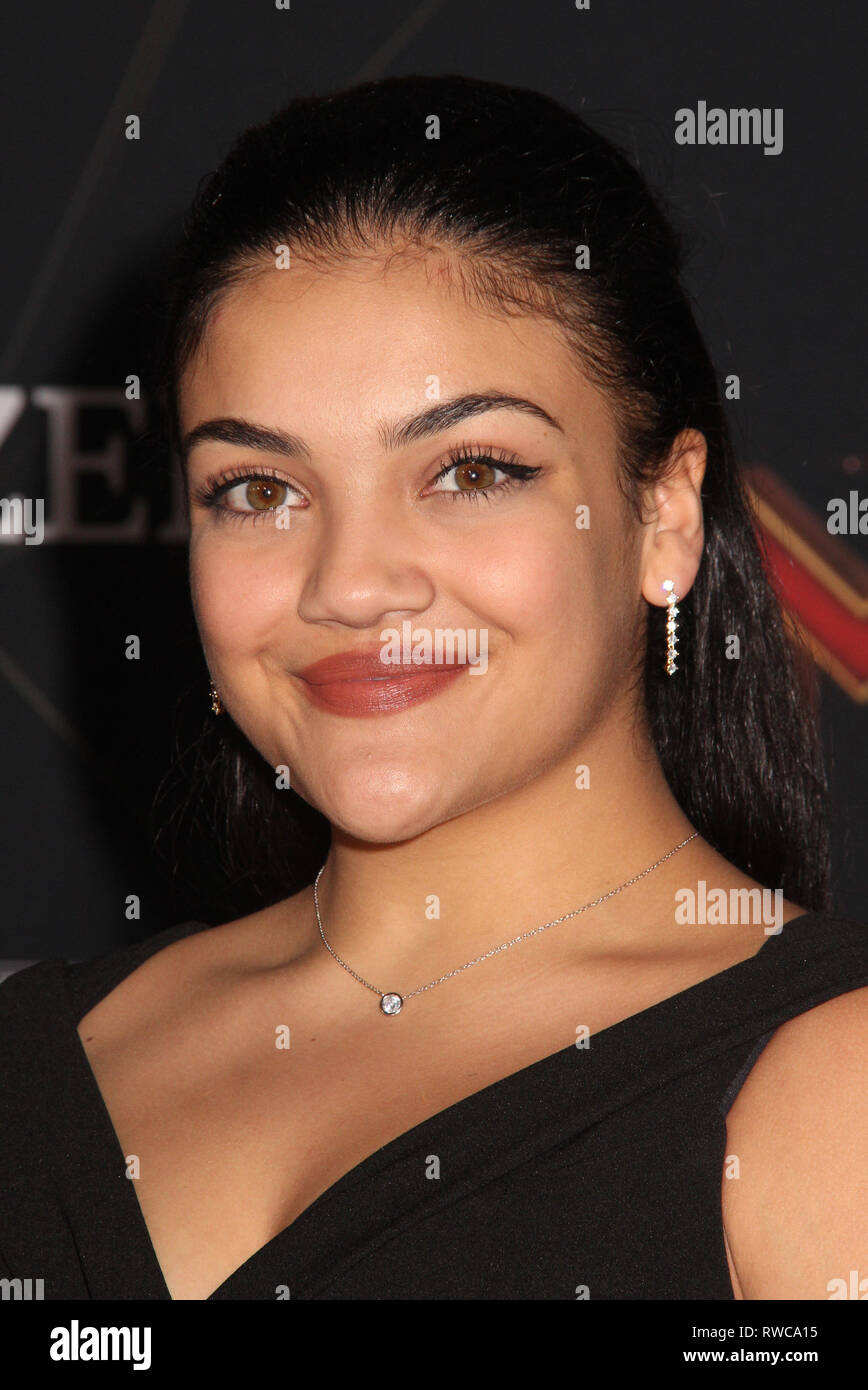 Laurie Hernandez 03/04/2019 The World Premiere of "Captain Marvel" held
