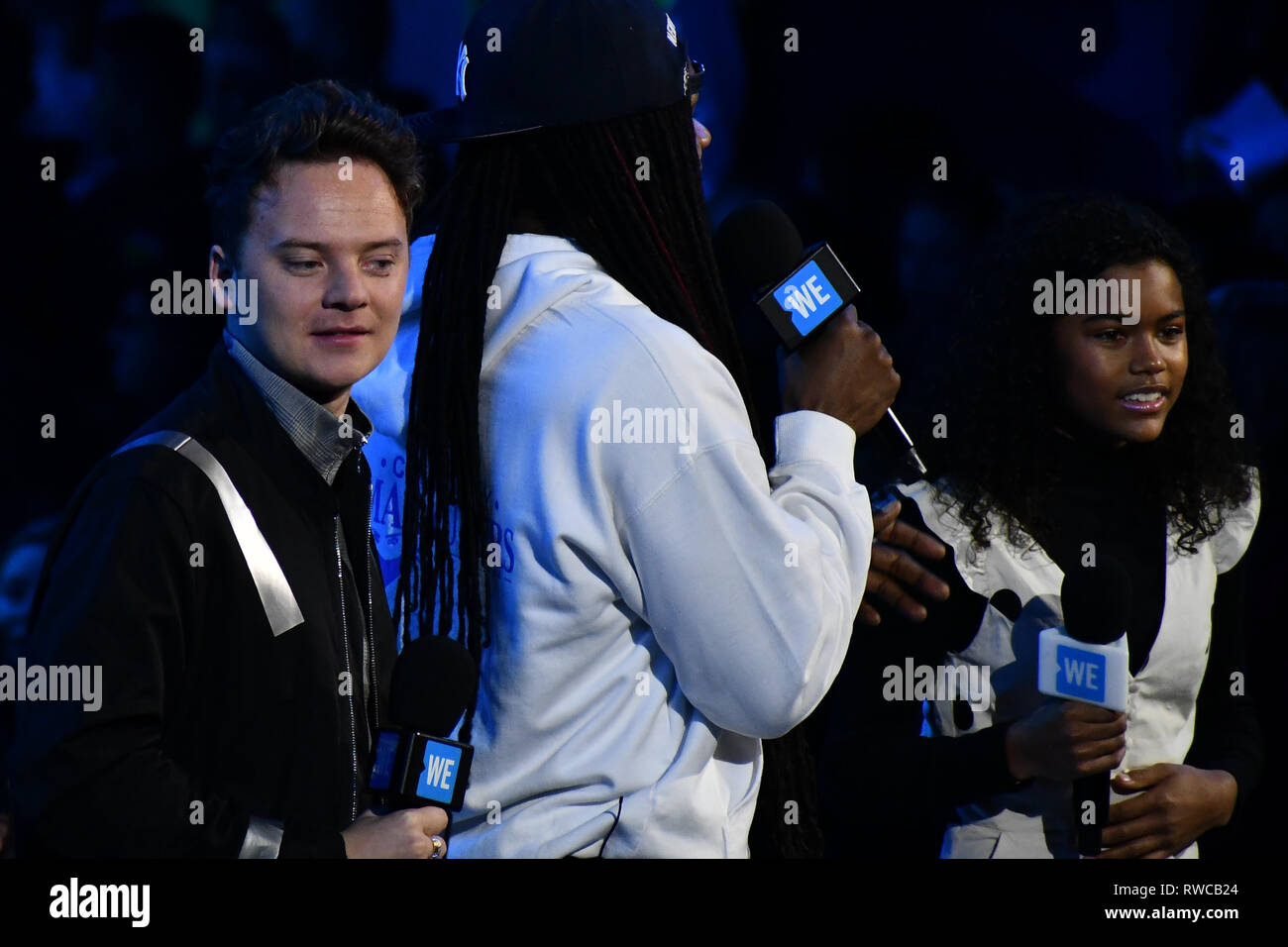London, UK. 06th Mar, 2019. Conor Maynard and Tamara Smart on stage Prince Harry attend WE Day UK at Wembley Arena, London, UK. 6th Mar, 2019. Credit: Picture Capital/Alamy Live News Stock Photo