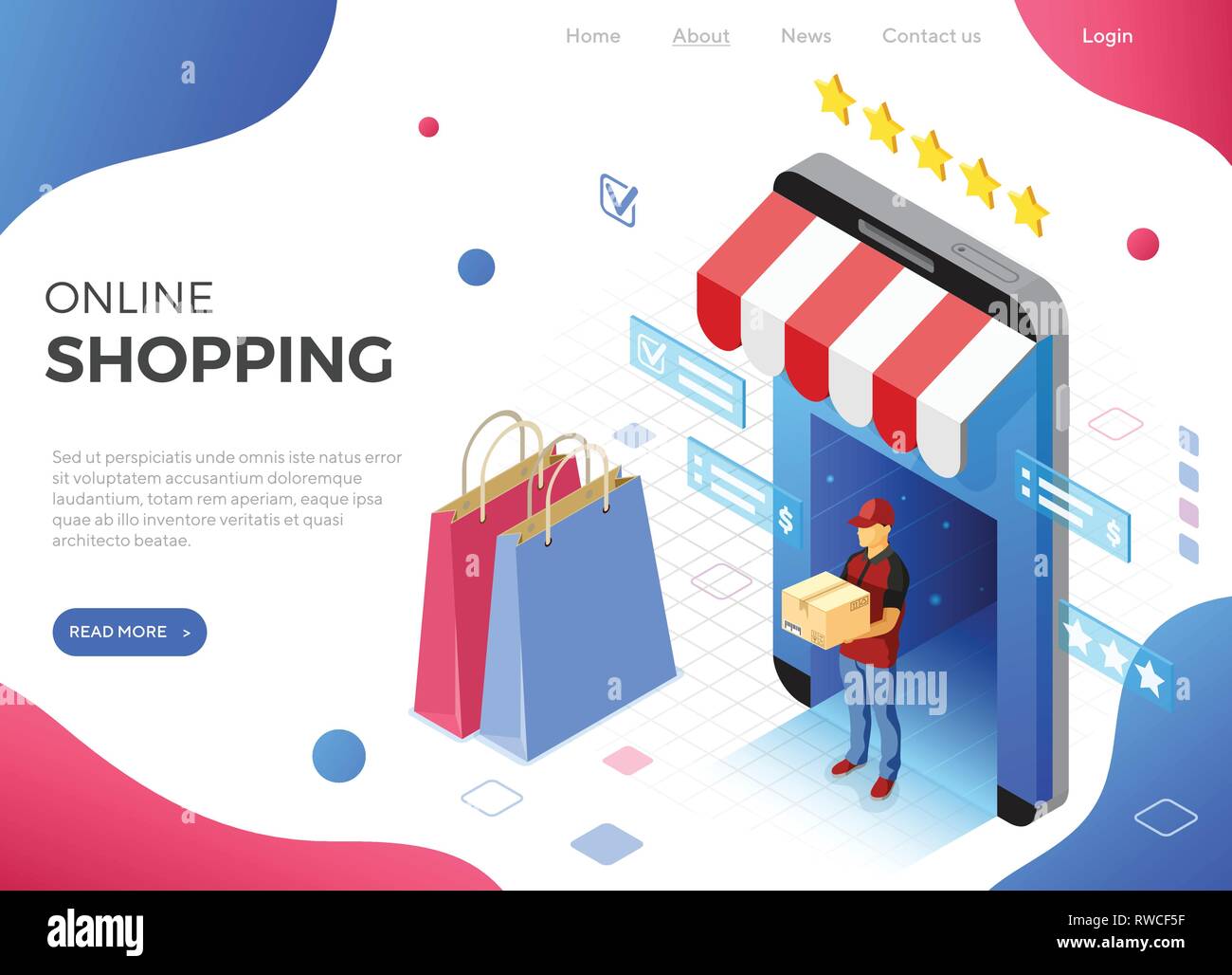 Online Internet Shopping Delivery Isometric Concept Stock Vector Image ...