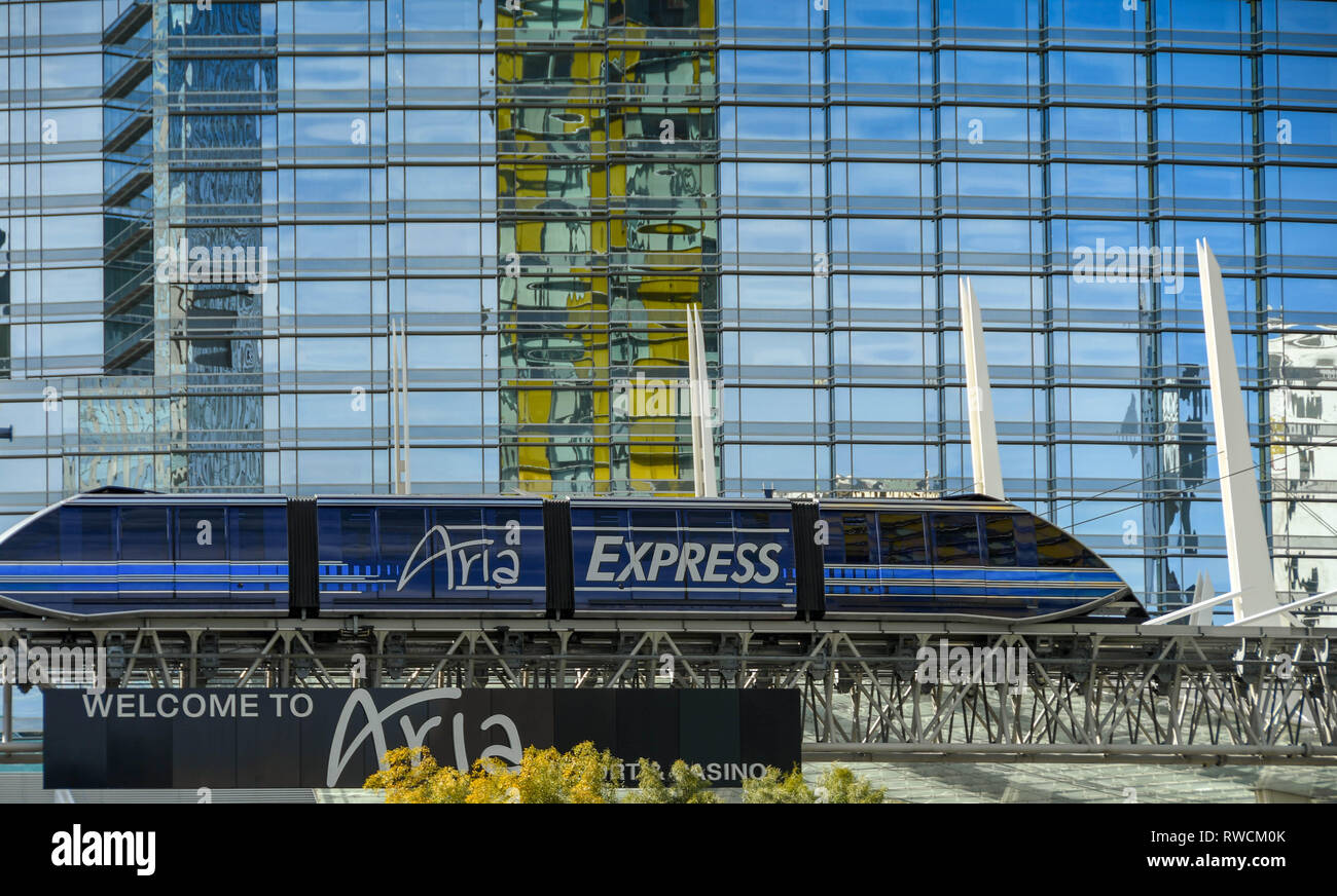 LAS VEGAS, NEVADA, USA FEBRUARY 2019 The Aria Express, which is a