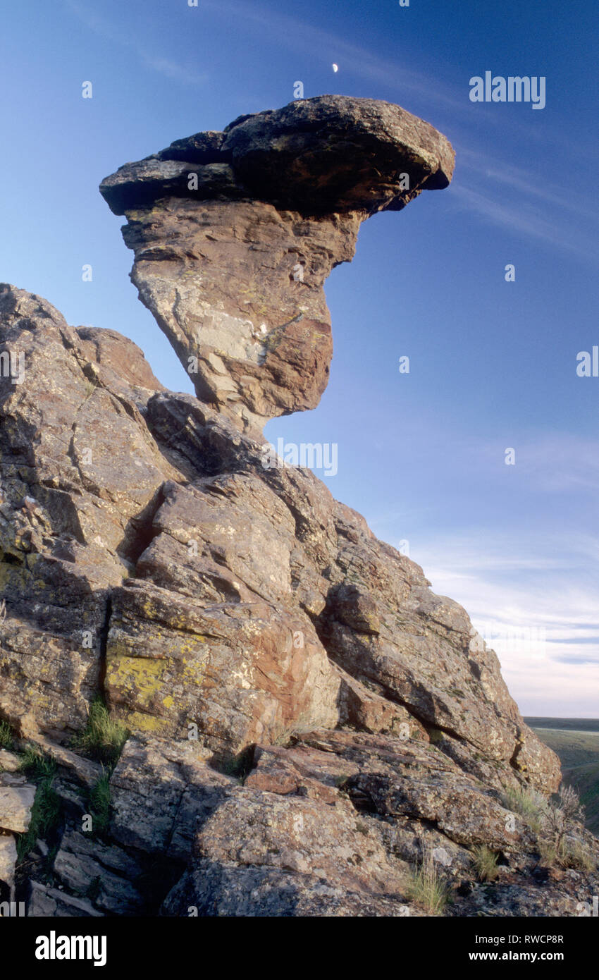 Regionally famous Balanced Rock located in Twin Falls County in south-central Idaho Stock Photo
