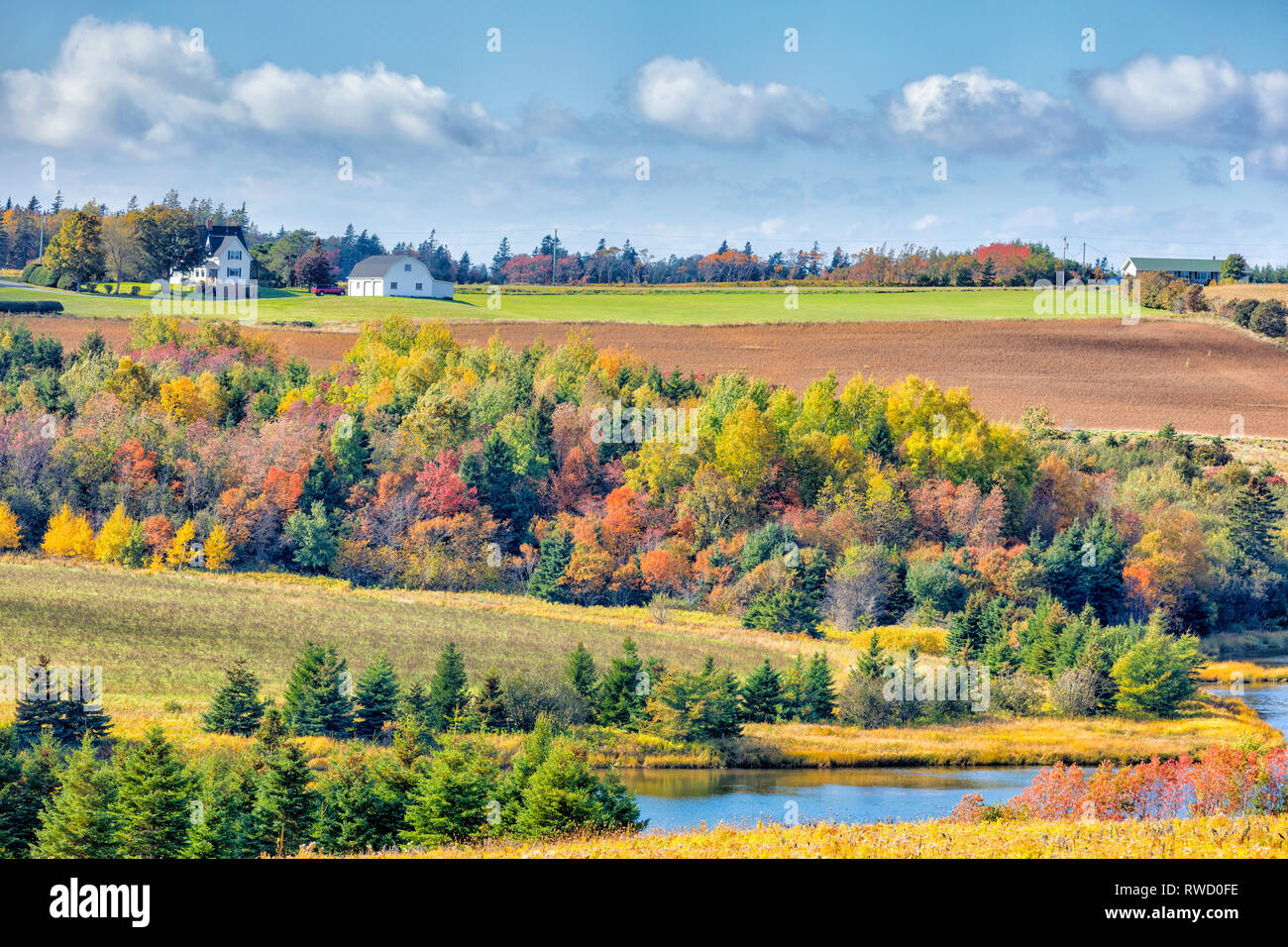 Simpsoms Mill road, Hope River, Prince Edward Island, Canada Stock Photo
