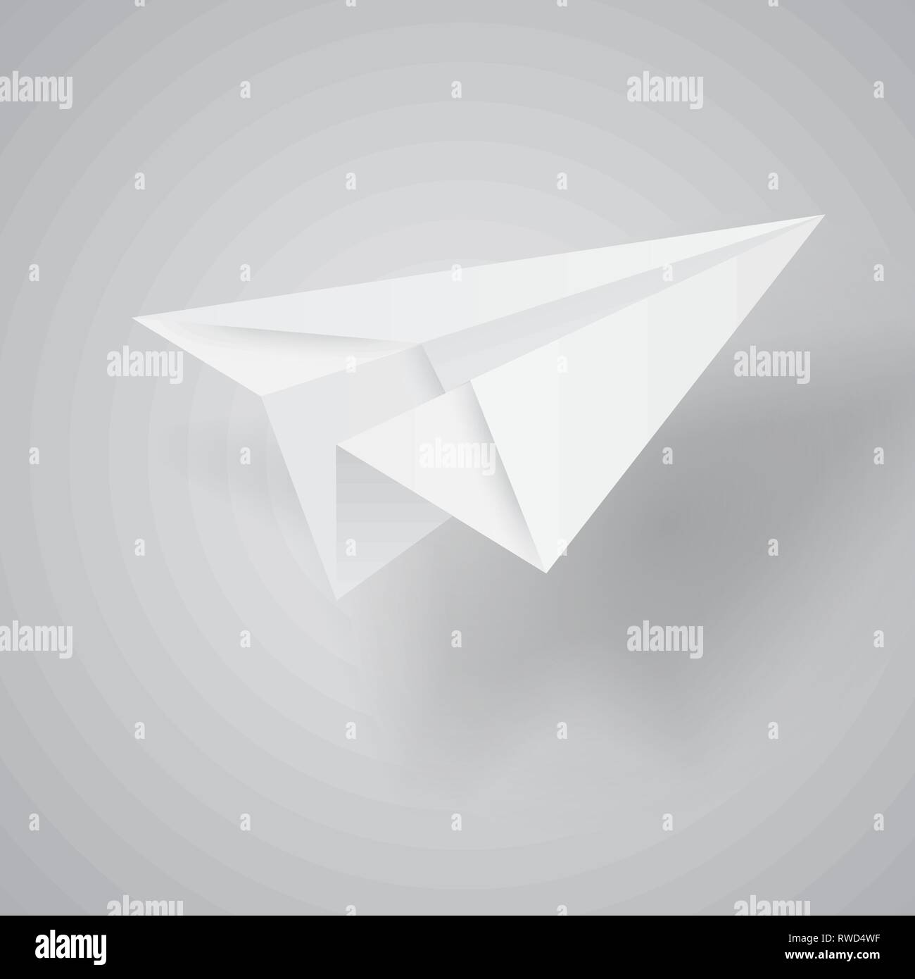 Illustration of origami paper airplane on white background Stock Vector ...