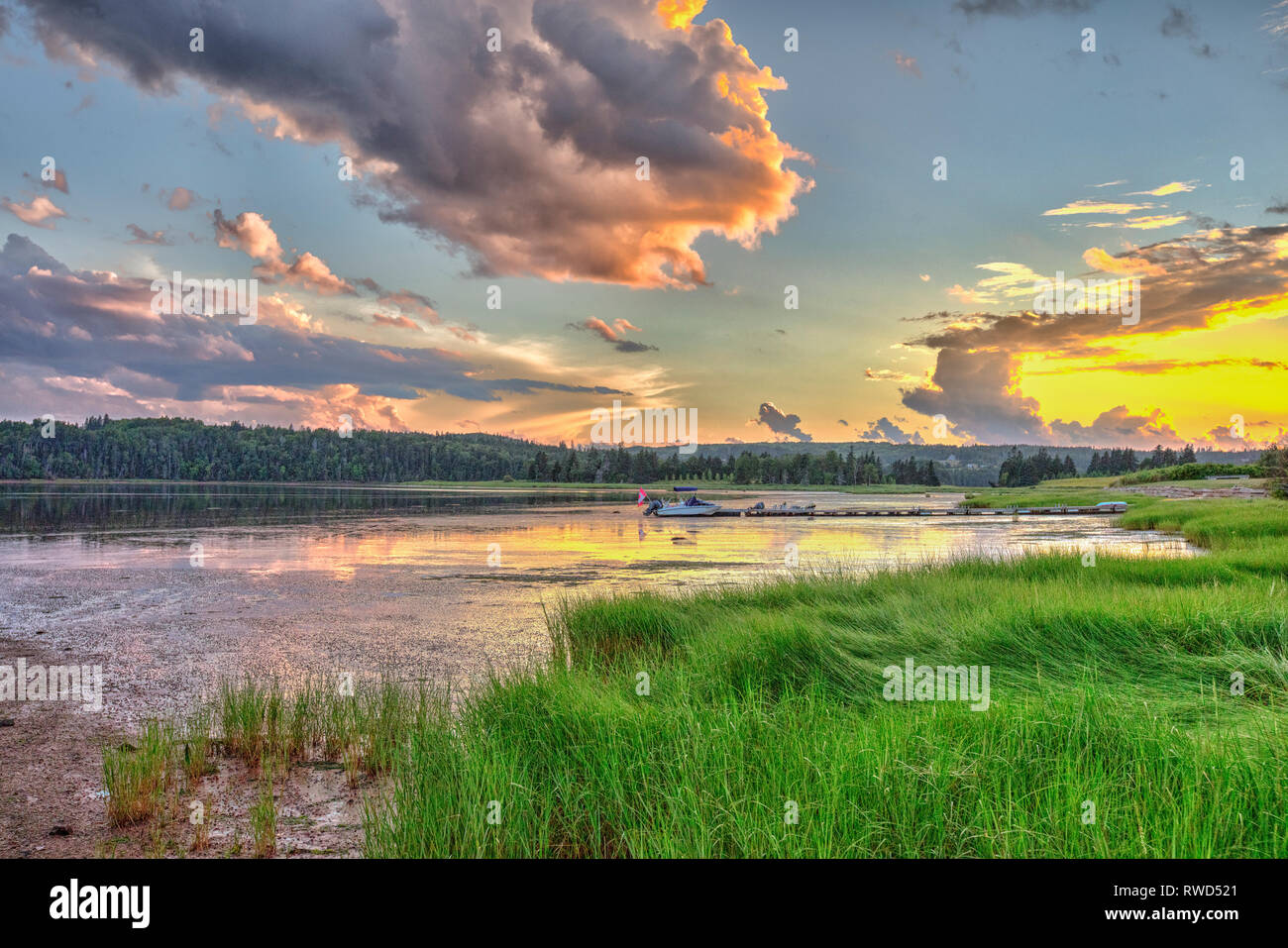 Low tide, West River, Prince Edward Island, Canada Stock Photo