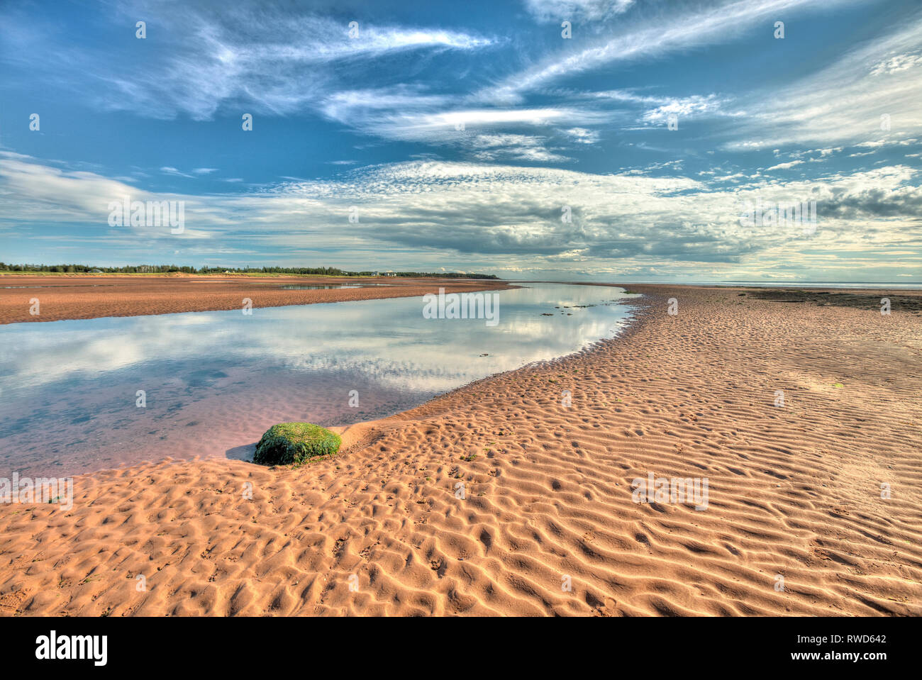 Low tide, Cape Traverse, Prince Edward Island, Canada Stock Photo