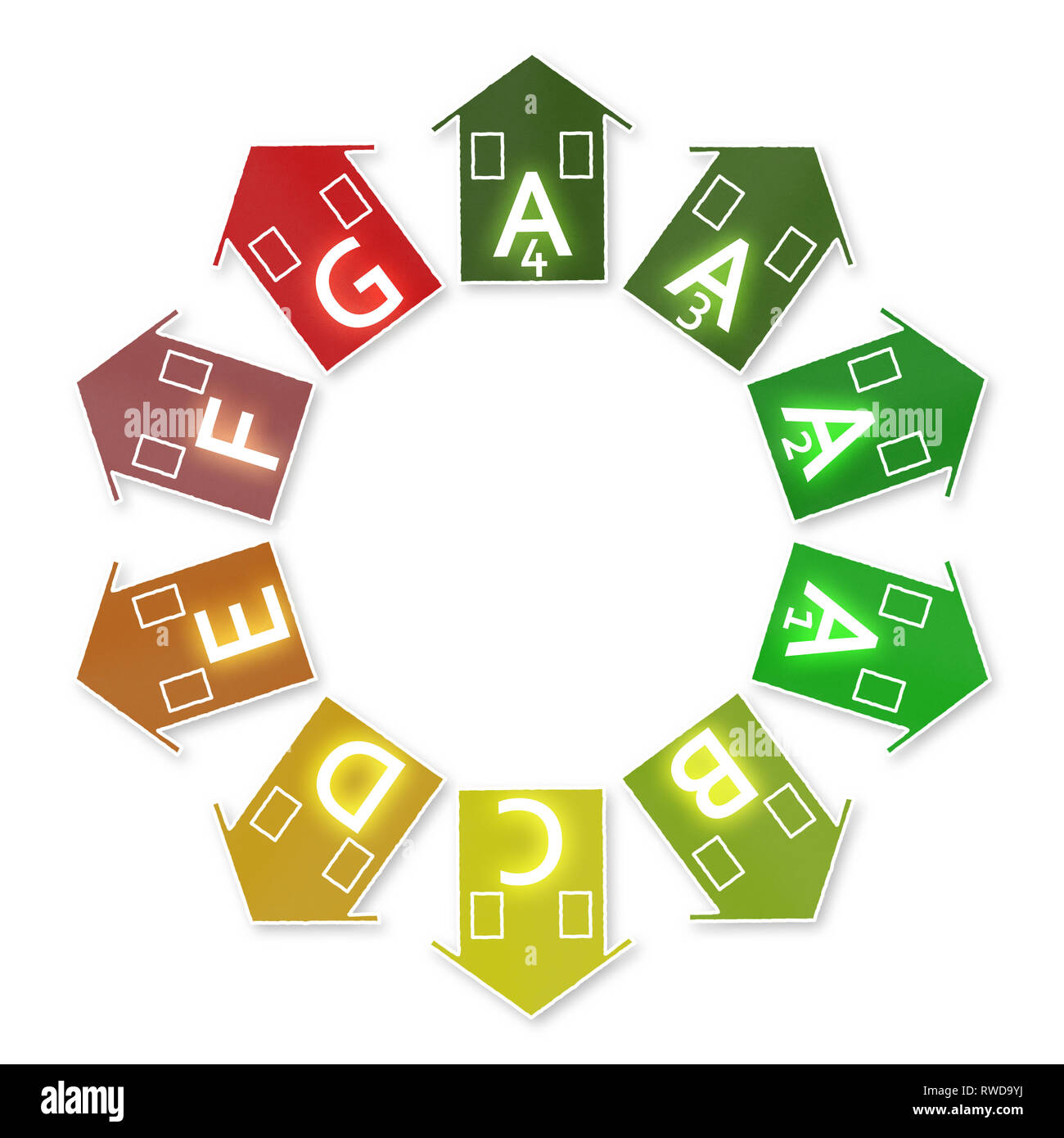 Buildings energy efficiency - Concept image with home and energy ...