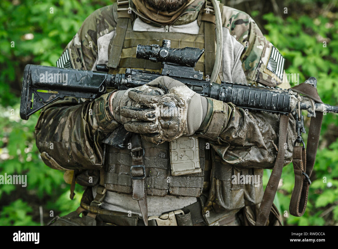 Green Berets U.S. Army Special Forces Group soldier in action Stock ...