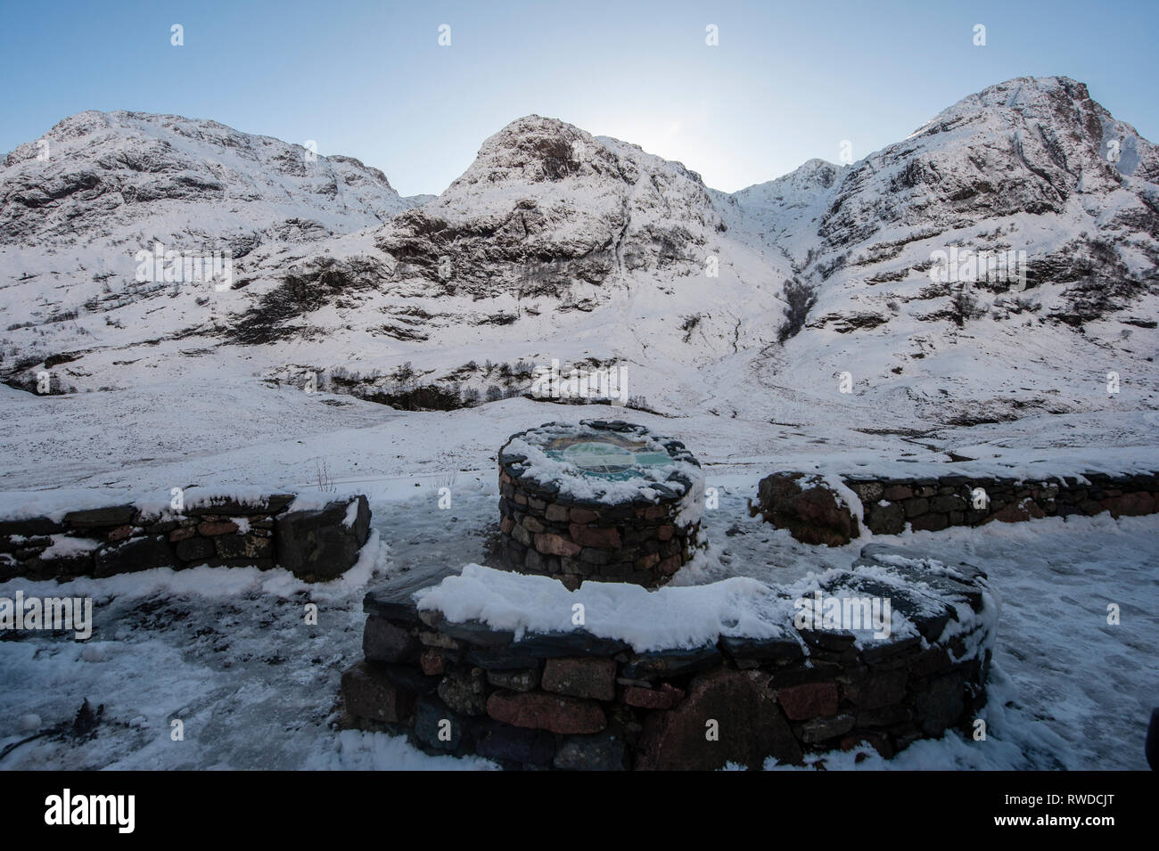 Three sisters mountain in Glencoe. Scotland. Stock Photo