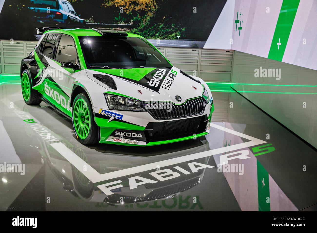 Skoda Fabia R5 was presented at the 2019 Geneva International Motor Show on  Tuesday, March 5th, 2019. (CTK Photo/Rene Fluger Stock Photo - Alamy