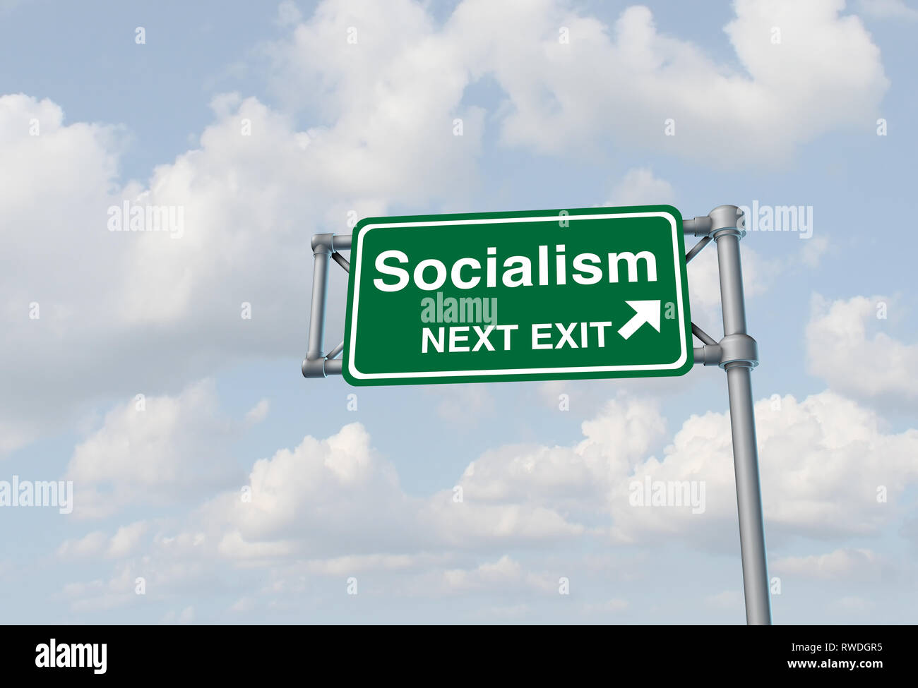 Socialism political ideology and socialist country or social democrat concept as a 3D illustration. Stock Photo