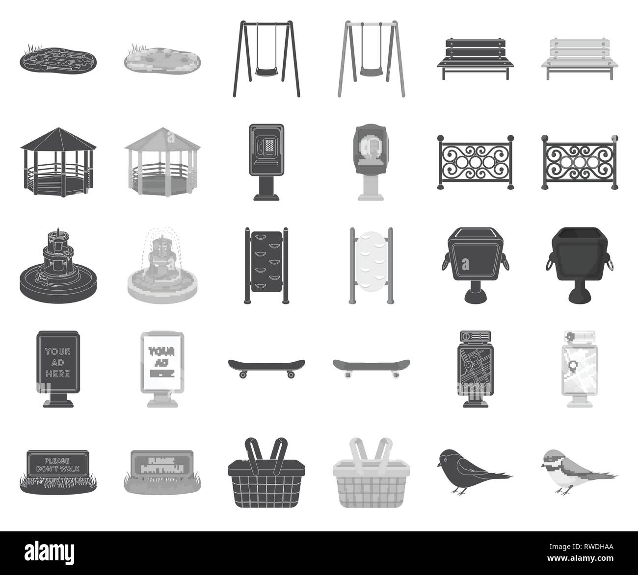 Art Banner Bars Basket Bench Black Monochrome Board Can Collection