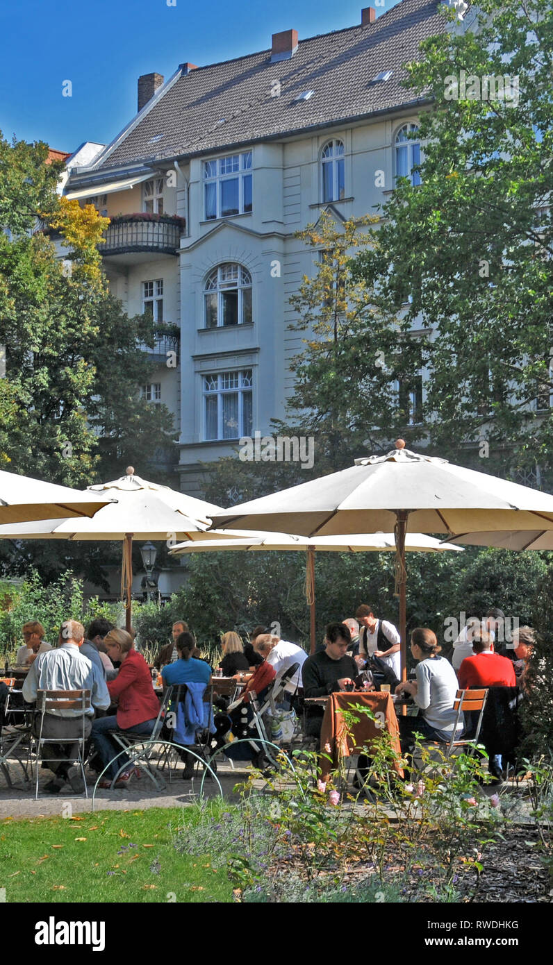 Cafe Wintergarten in the Literaturhaus on Fasanenstrasse near Kurfurstendamm, Berlin, Germany Stock Photo