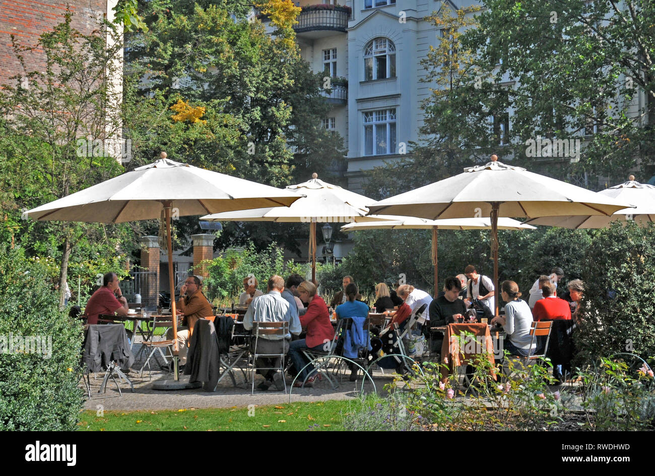 Cafe Wintergarten in the Literaturhaus on Fasanenstrasse near Kurfurstendamm, Berlin, Germany Stock Photo