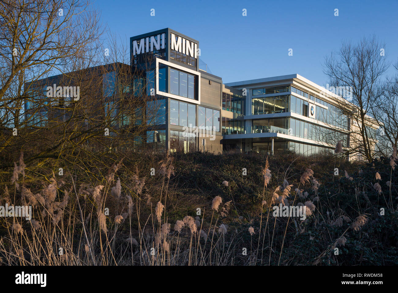 The headquarters of Cooper BMW in Reading, Berkshire, showroom for BMW cars and the Mini. Stock Photo