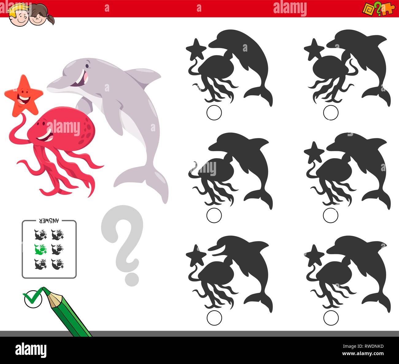 Cartoon Illustration of Finding the Shadow without Differences ...